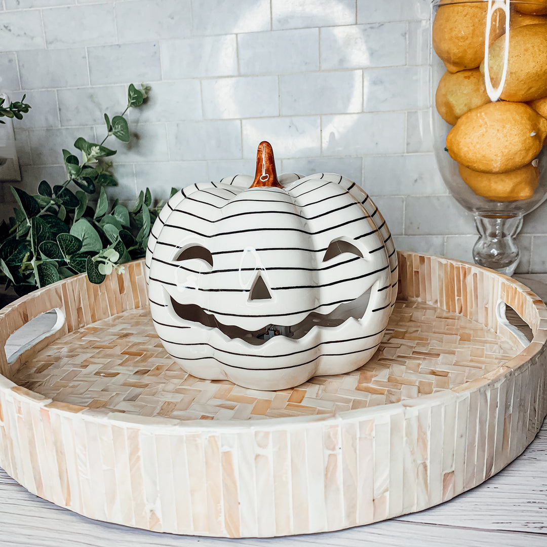 Modern handmade ceramic luxury pumpkin sets LED