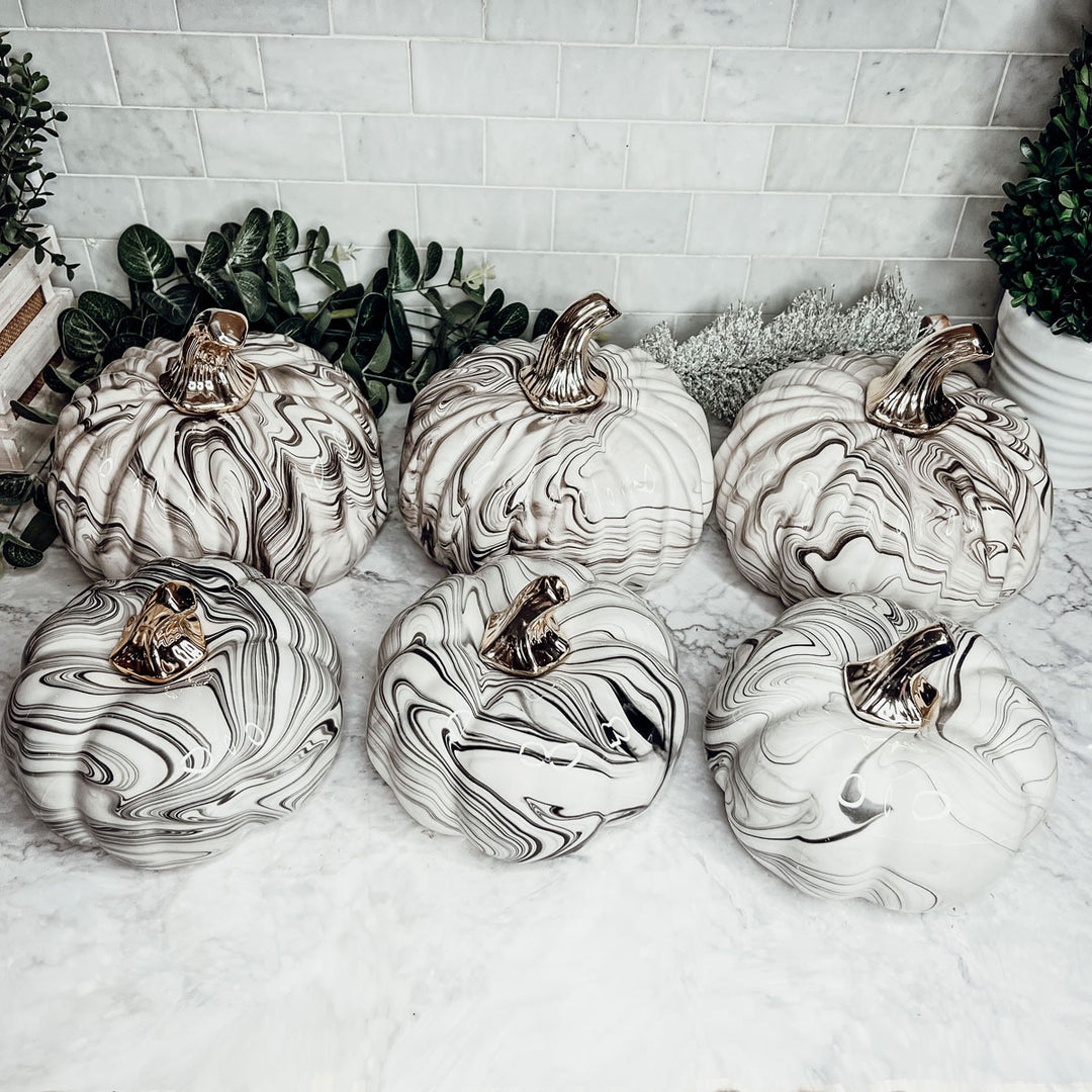 Watercolor black and white Pumpkin style, painted glazed pumpkins