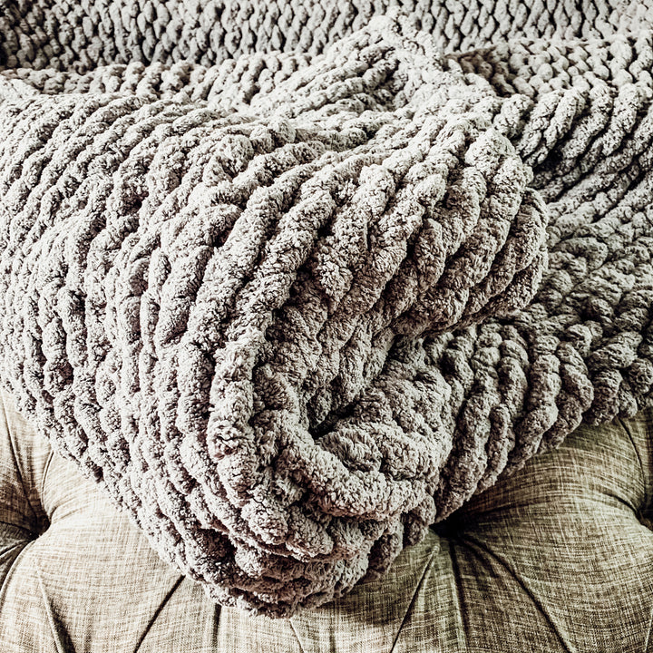 Chenille CHunky Knit King BLanket