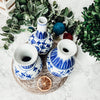 Chinoiserie Vase Set Ceramic Handmade Blue and White