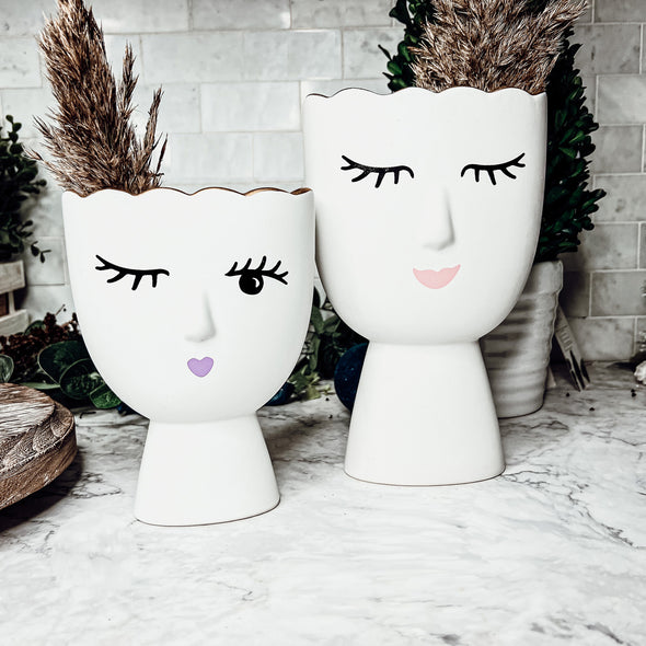 Face Vase Hand Painted Ceramic Vases Unique