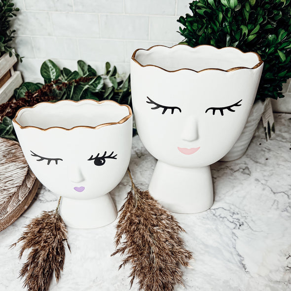 Porcelain Vase Vanity DEecorations, Unique Vase Sets with Eyelashes