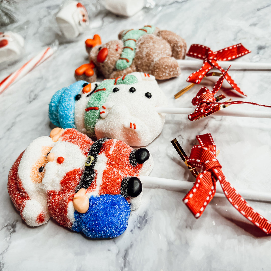 Christmas Marshmallows for Kids on a Stick - Santa, Snowman, Reindeer