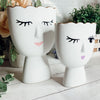 Face Vases and Planters Handmade White