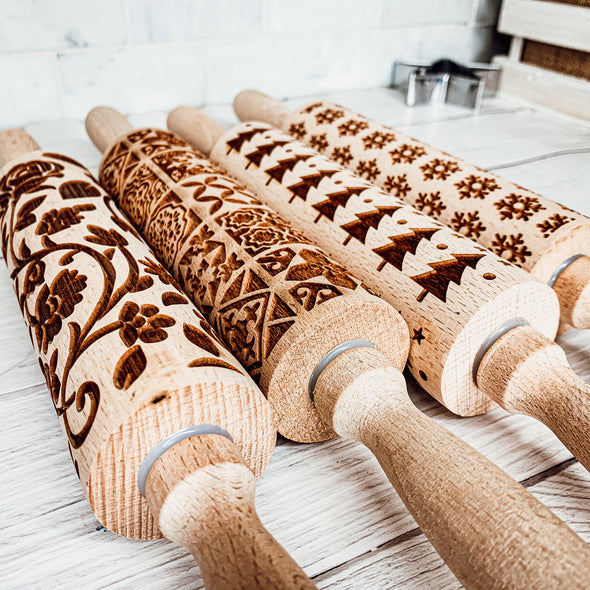 Rolling Pins With Designs For Baking and Handles