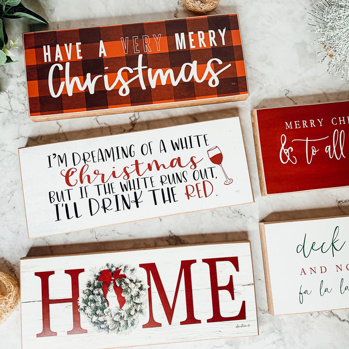 Red and White Checker Christmas Signs