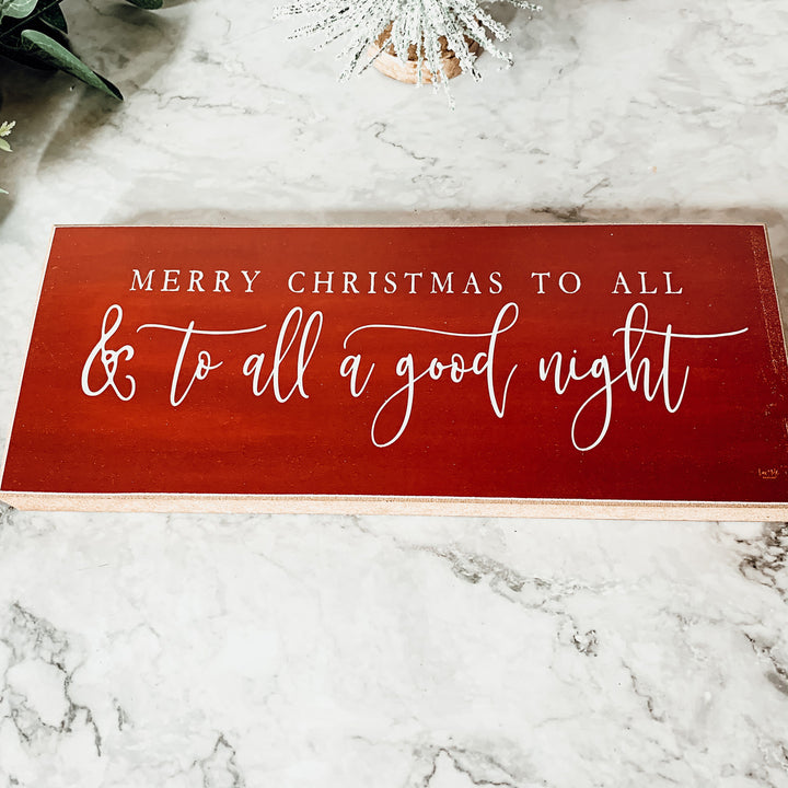 Red Christmas Signs for shelf styling, Merry Christmas