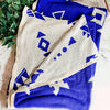 Royal Blue Throw Blankets for Couch and Bed, Blue and White