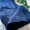 Cable Knit Throw Blanket Navy Blue