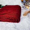 Cable Knit Blanket CHristmas Maroon