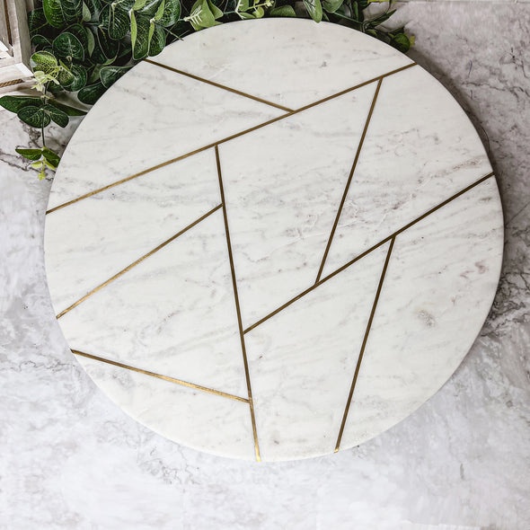 Marble Charcuterie Board, White and Gold Marble Trays Decorative
