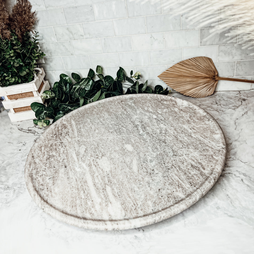 Round Marble Charcuterie Boards Heavy Duty Large