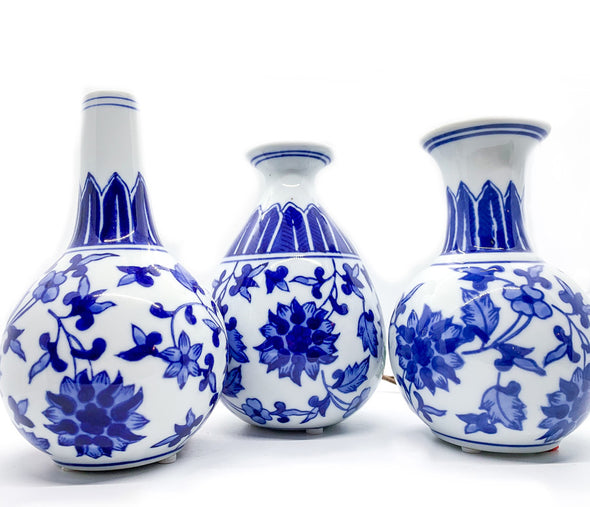 Blue Vase Decorations for Shelf or Mantle