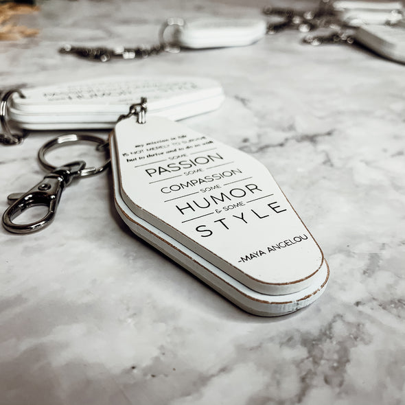 Wooden Keychains With Positive Quotes