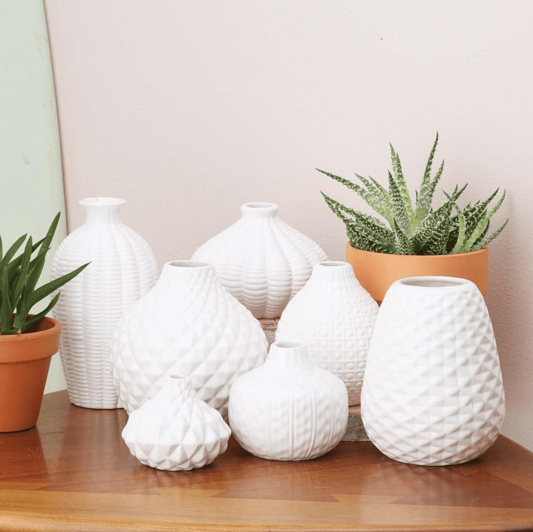 White Interior Decorations - Ceramic Handmade Vases