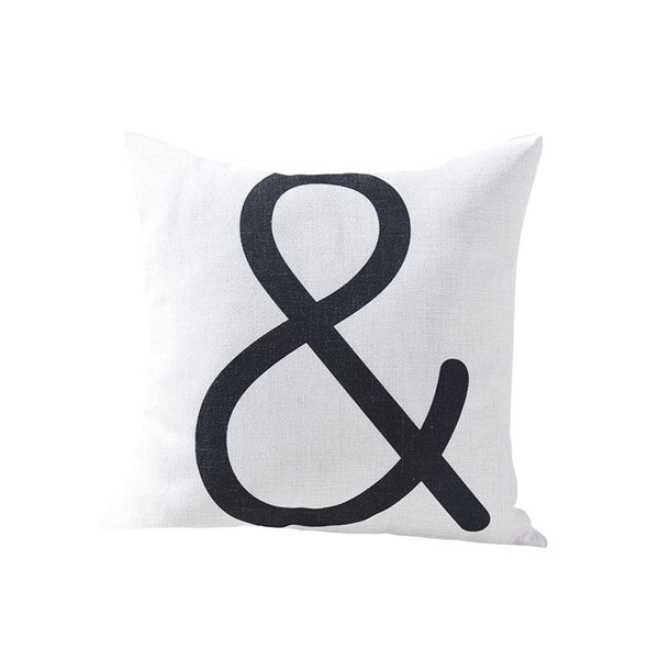 Ampersand Throw Pillow, Linen Cotton