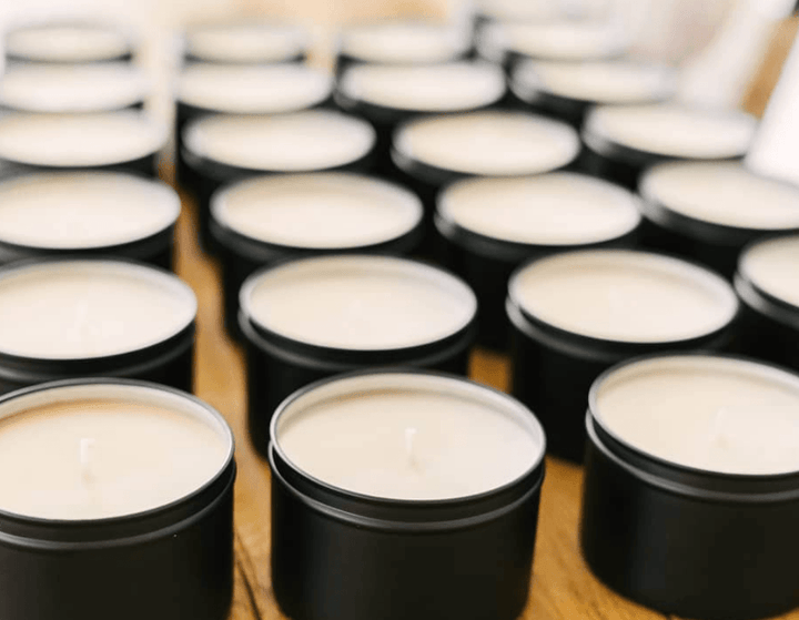 8oz Reusable Black Tin Candles
