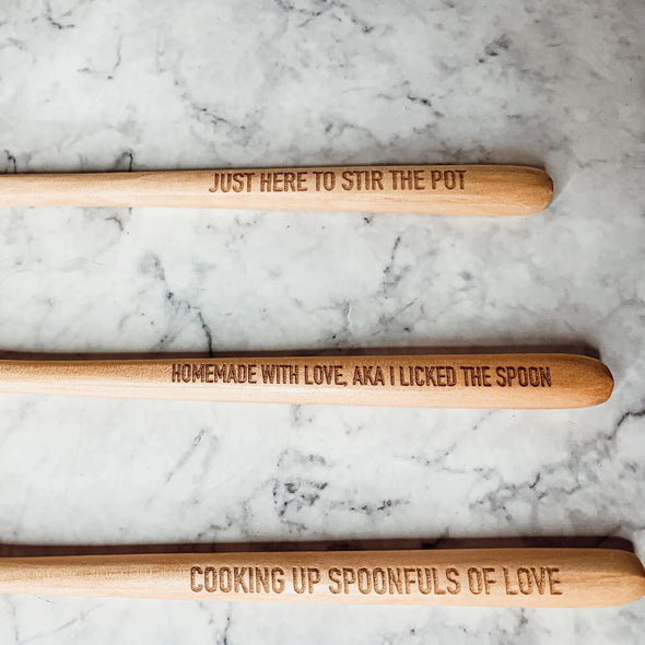 Funny Kitchen Wooden Spoons with quotes