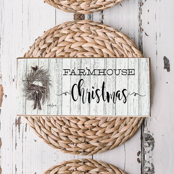 Farmhouse Christmas Wooden Block SIgn for Home
