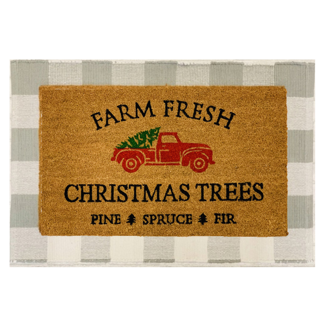 Farm Fresh Christmas Tree Home Decor Mats, Pine SPruce Fir Mat