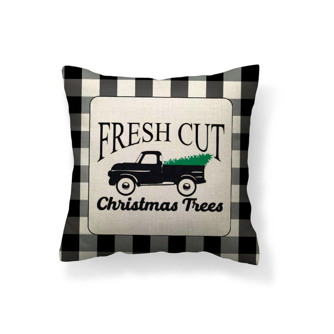 Fressh Cut Christmas Trees Throw Pillow & Decor, Vintage Christmas, Farmhouse Style