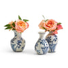 Japanese Floral Vases Blue and White
