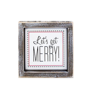 Let's Get Merry Wooden Sign, Christmas Home Decor