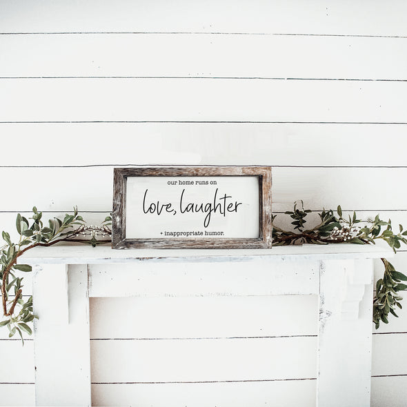 Funny Love and laughter home signs