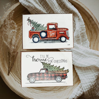 Modern Farmhouse Christmas Signs with Vintage Red Truck