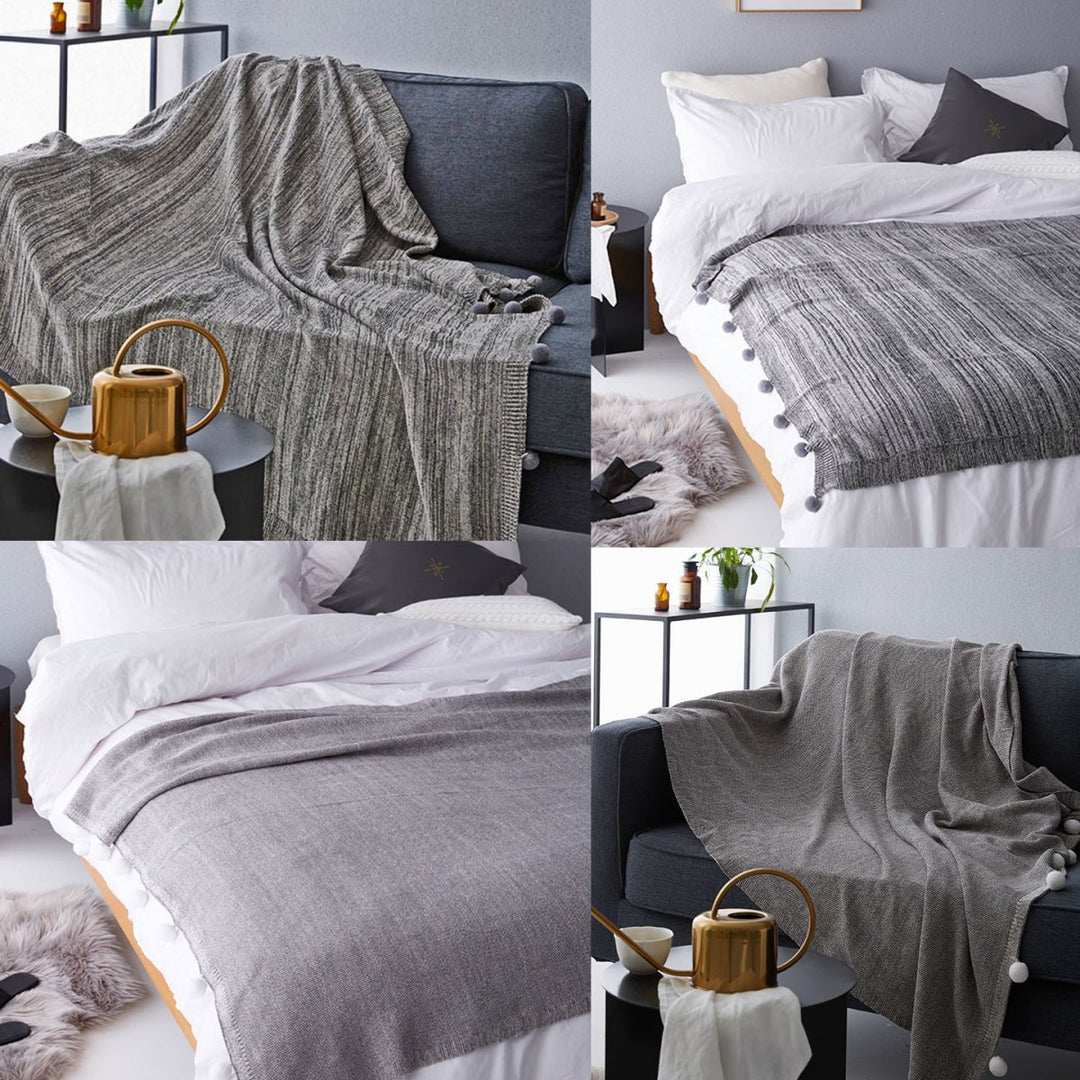 Decorative Bed Throw Blankets, gray neutral