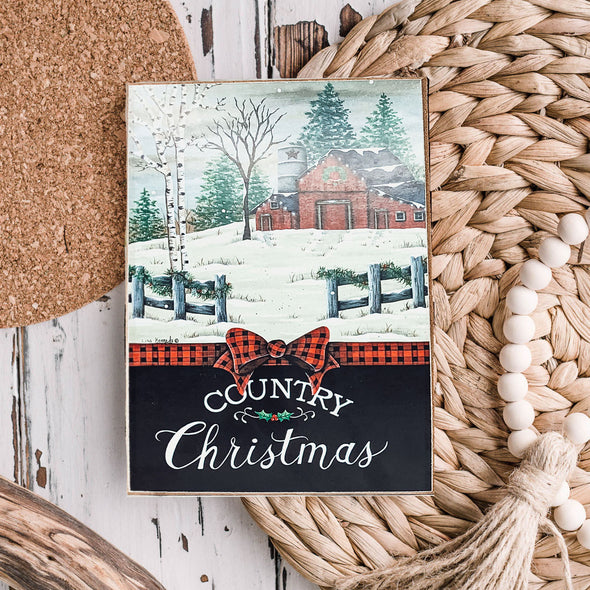 Country Christmas Sign Wooden