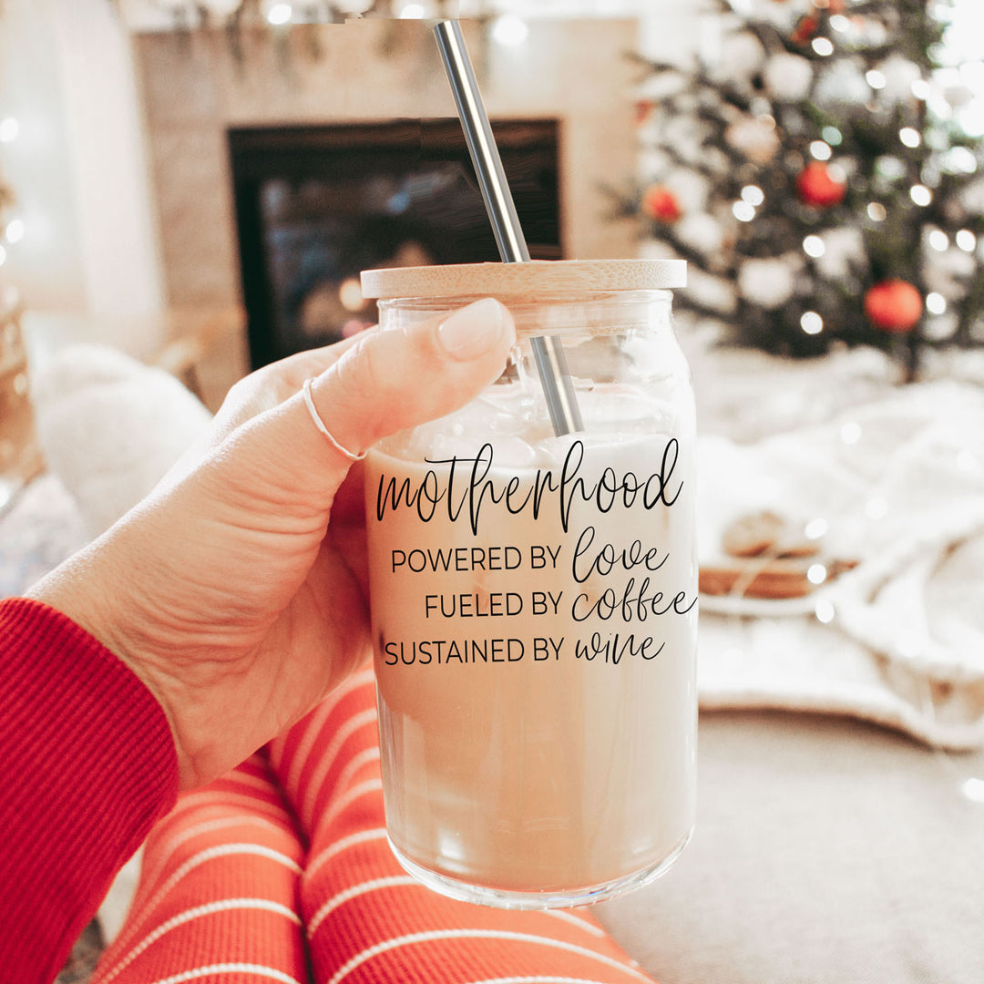 Motherhood gift guide for moms, Mom Glass Coffee Cup gifts, Christmas gifts for mom meaningful