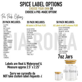 Spice Label Sets