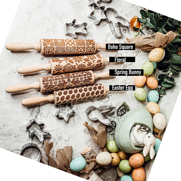 Spring Rolling Pins for Cookies at home, DIY Easter Cookies