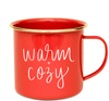 Red Ceramic Mugs, Christmas Mugs, Warm and Cozy Mugs, Stocking Stuffers, Red and Gold Coffee Cups, Winter Christmas Themed Drinkware